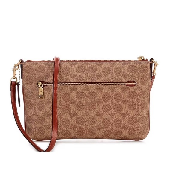 NEW COACH Polly Signature Logo Crossbody Bag in Tan/Rust - Picture 10 of 12
